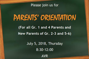 Parents’ Orientation