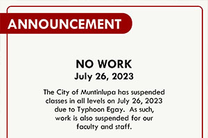 No Work July 26, 2023